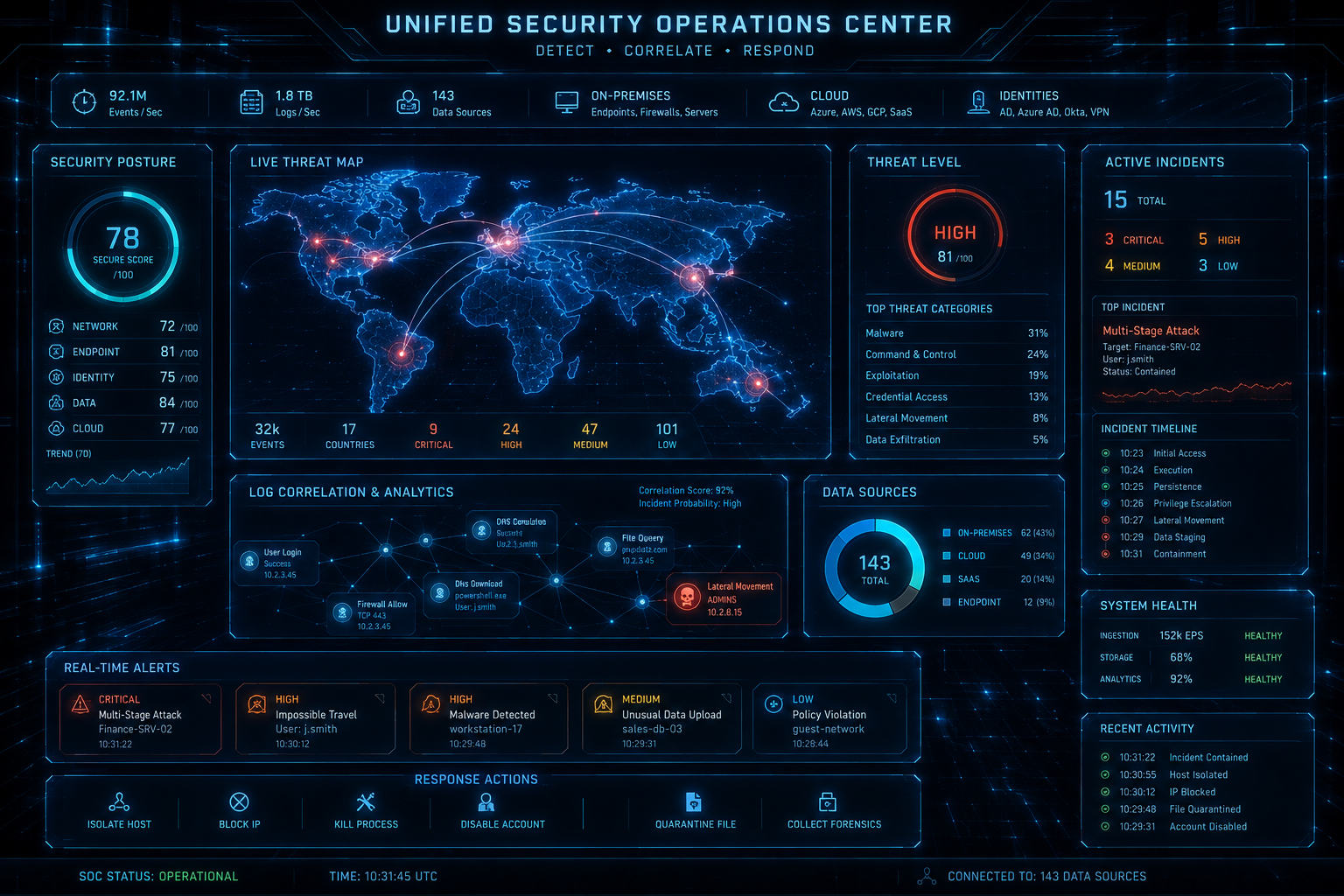 Microsoft Sentinel Hybrid SOC Dashboard