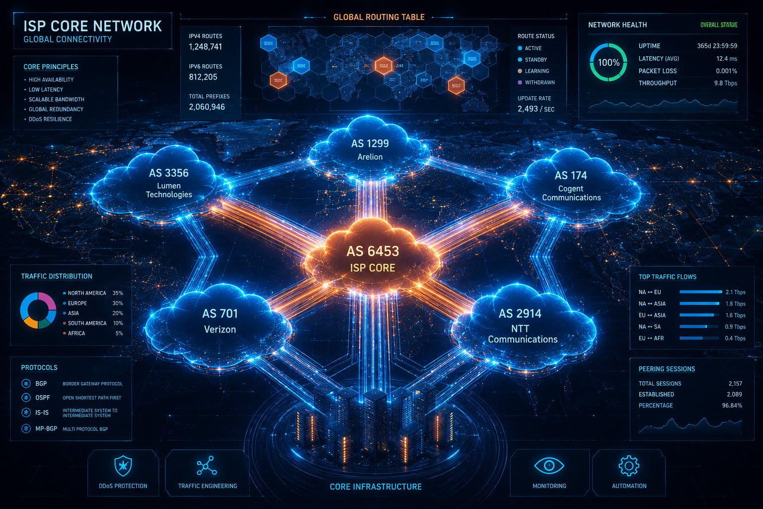 ISP Core Network Topology