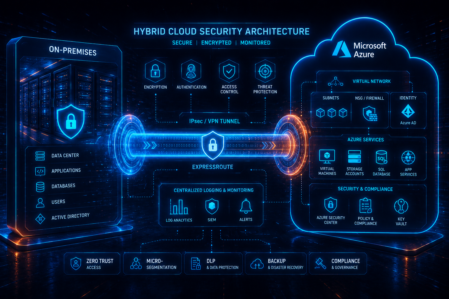 Hybrid Cloud Security Architecture Diagram
