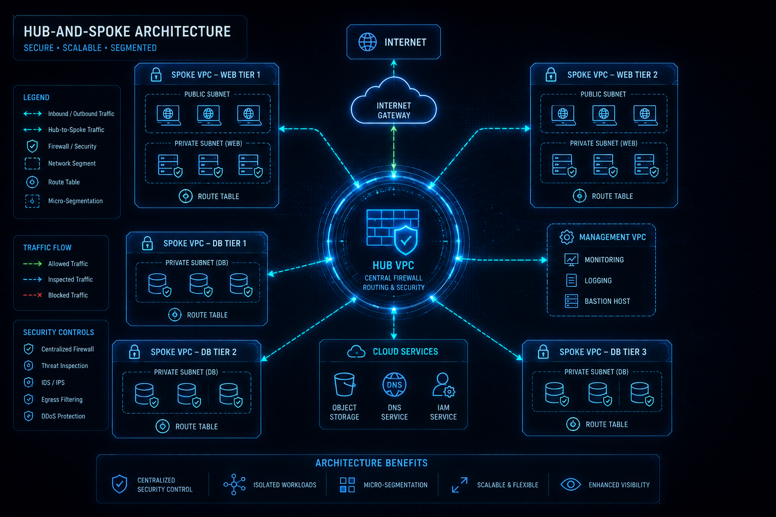 Hub and Spoke Topology with Azure Firewall